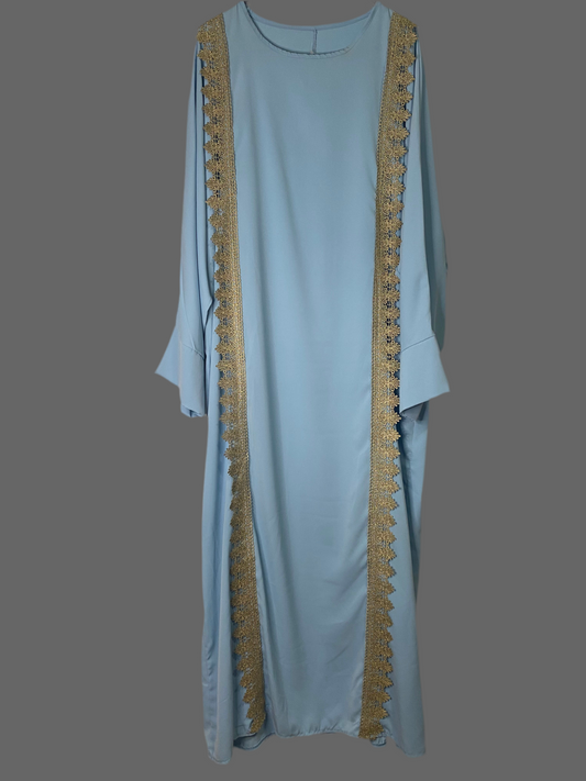 Abaya mit Goldrand (Einheitsgröße)