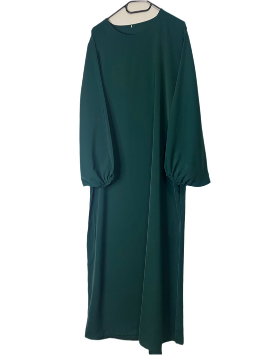 Einfache Abaya mit Ballon Arm  (Einheitsgröße)